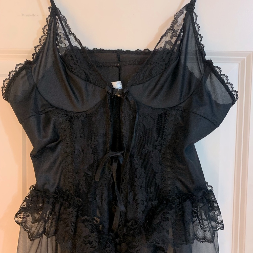 vintage black corset mesh dress